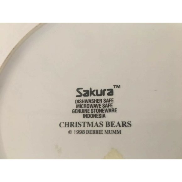 Christmas Bears Sakura Debbie Mumm Salad‎ Plate-Christmas Tree - Picture 3 of 4